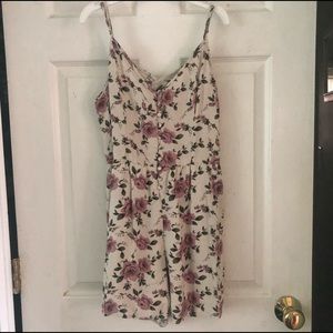 Button down flowered romper